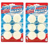 Toilet Block -Power Blue Blocks - White Bleach Blocks - Clean and Fresh Toilets by Duzzit (2, White Bleach Block)