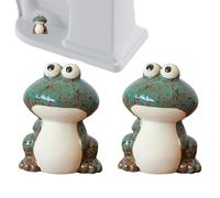 Toilet Bolt Covers Decorative,Ceramic Decorative Frog Covers for Toilet Bolt,Toilet Screw caps,Cute Frog Covers,Toilet Bowl Screw Covers, Toilet Screw Covers Bolt Caps for Toilet Base