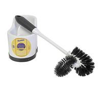 Toilet Bowl Brush Set with Rim Cleaner and Holder Set - Toilet Bowl Cleaning System with Scrubbing Wand, Under Rim Lip Brush and Storage Caddy for Bathroom