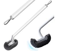 Toilet Bowl Brush,Toilet Brush L-Shaped Toilet Bowl Brush for Effective Cleaning with PP Handle 17 Inch Long Toilet Cleaner Brush with Loop & Additional Hooks for Hanging for Bathroom