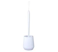 Toilet Bowl Brush Toilet Brush Set Plastic Silicone Soft Bristle Cleaning Bathroom Toilet Long Handle Brush(White)