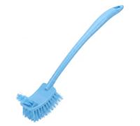 Toilet Bowl Brush, Two-sided Curved Small Toilet Cleaner Brush With Thick Plastic Long Handle for Home Hotel - Blue, 17.72x2.17 Inch