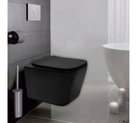 Toilet Bowl Rea Julio Rimless Duroplast/flat/zm Matt Black, Ceramic