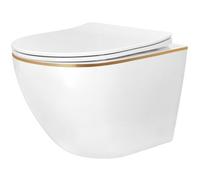 Toilet Bowl Rea Mini Tornado Nfq Gold Edge, Ceramics