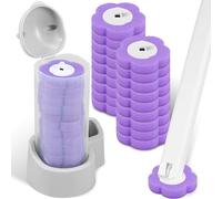Toilet Bowl Wand Holder Set with 18 Refills Toilet Brush with Extended Handle Save Space Cleaner Wand for Sink Bathtub Wash Basin Mop Pool (Grey+18Lavender Scented Brush Heads)
