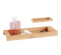 Toilet Box Tray, Rustic Wooden Display 41 x 15 cm, Bath Tray for the Toilet Tank, for Tissue Wallets, Make-up, Perfume, Jewellery, Dressing Table