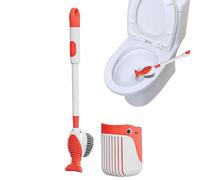 Toilet Brush - 16.1x3.2x3.2in, Whale Shape, Refillable Handle Dispenser, Dense Soft Bristle Cleaning Tool, Odor Controlling Bathroom Scrubber With Suction Cup Base | Bowl Edge Crevice Cleaner Home