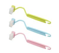 Toilet Brush 3 Pack, Toilet Brush Under The Rim, Toilet Brush with Edge Cleaner, Long Handle, Toilet Brush Set, Strong Bristles for Deep Cleaning