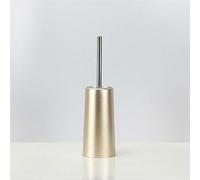 Toilet brush and bracket, floor-standing,stainless steel, anti-rust, durable,long handle,Heavy Duty Cleaner for Bathroom, with Removable Plastic Brush (Golden)