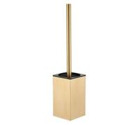 Toilet Brush and Holder, NSCMQSL Toilet Bowel Brush for Cleaning with Stainless Steel Handle,Space Saving for Storage Square Toilet Brush Freestanding (Brushed Gold)