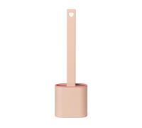 Toilet Brush, Bathroom Silicone Toilet Brushes and Holder Sets with No-Slip Long Plastic Handle and Soft Flexible Bristles, Toilet Brushes with holders and Base for Anti-drip (Light Red)