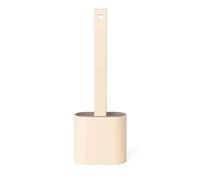 Toilet Brush, Bathroom Silicone Toilet Brushes and Holder Sets with No-Slip Long Plastic Handle and Soft Flexible Bristles, Toilet Brushes with holders and Base for Anti-drip (Light Brown)