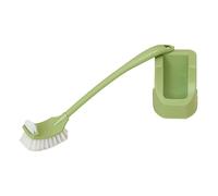 Toilet Brush, Bathroom Toilet Brushes Set Flat Toilet Brush with Long Handle, Quick Drying Loo Brush and Holder for Bathroom, Base Flooring(Green)
