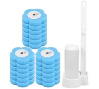Toilet Brush Cleaning Kit with 18Pcs Toilet Brush Refills, Disposable Toilet Cleaning System Toilet Brush with Holder and Long Handle Toilet Bowl Cleaner Toilet Bowl Brush (Blue, 18+2)