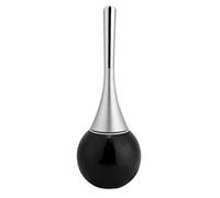 Toilet Brush, Creative Bathroom Toilet Scrub Cleaning Brush Holder Set with Stainless Steel Base(balck)