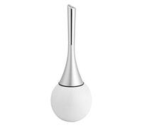Bilinli Toilet Brush, Creative Bathroom Toilet Scrub Cleaning Brush Holder Set with Stainless Steel Base(white)