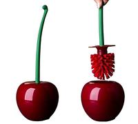 Toilet Brush Creative Lovely Cherry Shape Lavatory Brush Toilet Brush Holder Set Red Toilet brush toilet holder bathroom accessories Toilet Cleaner (Color : Wine red Red head)
