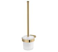 Toilet Brush + Cup Tempered Glass Gold Colour Finished Zamak Wall Mounted