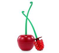 Toilet Brush Cute Cherry Toilet Brush Holder Set Bathroom Lavatory Long Handle Toilet Bowl Brush Cleaner Cleaning Brush Bathroom Accessories Silicone(Red-red brush)