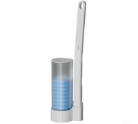 Toilet Brush Disposable Refills with Ergonomic Handle Hygienic Sponge Head 6 Replacement Heads for versatile Cleaning Tool for Bathroom Bowl White 40cm