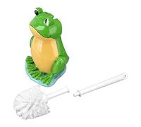 Toilet Brush - Ergonomic Long Handle, Deep Cleaning Firm, 360° Rotating Rounded Head, Compact Space - Saving Design for Bathrooms, White