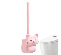 Toilet Brush Holder - Cat Design, Toilet Brush Wall Mounted Long Handle | Sanitary Fish Soft Bristle, No Dead Corner Cleaning Wand, For Bathroom mo