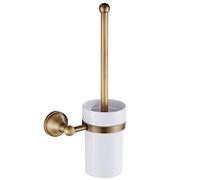 Toilet Brush Holder, Wall Mounted, Brass, Antique Bronze, Corrosion Resistant, Easy Install, Space Saving, Bathroom Organizer, Golden Finish