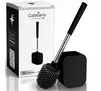 Toilet Brush | Modern Loo Brush Set for Stylish Bathrooms | Durable & Hygienic Toilet Cleaning Accessory | GALATIANS® (Black 1 Unit.)