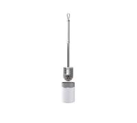 Toilet Brush Removable Stainless Steel Handle Round Plastic Toilet Brush Wall or Floor Mounted Deep Clean