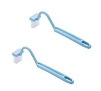 Toilet Brush S Shape Portable Cleaner Curved Edge Corner Handle Bathroom Supplies Cleaning Household Tools Accessories(Blue-2Pcs)