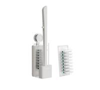 Toilet Brush Set with Disposable Heads Replaceable Scrubbing Pads, Clog-Free Flushable Design for Deep Cleaning (WhiteToilet Brush box + 8 Refills)