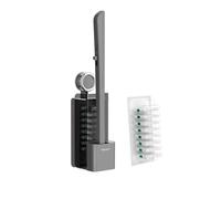 Toilet Brush Set with Disposable Heads Replaceable Scrubbing Pads, Clog-Free Flushable Design for Deep Cleaning (Gray Toilet Brush box + 8 Refills)