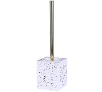 Toilet Brush Set with Stainless Steel Handle and Anti-Drip Holder | -punch resin toilet bowl brush with a modern, durable, ergonomic design for reliable, convenient toilet scrubbing.