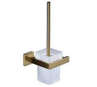 Toilet Brush SUS304 Stainless Steel Rustproof Modern Style Wall Mount Brushed Gold Finish GT21109BG