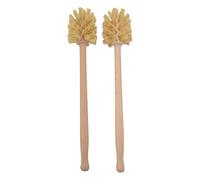 Toilet Brush, Toilet Brush, 2pcs Wooden Toilet Cleaning Brushes with Non Slip Long Handle, Bristles Toilet Cleaning Tools for Bathroom, Wooden Toilet Brush