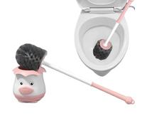Toilet Brush, Toilet Brush and Holder | Cute Bathroom Cleaning Brush with Wall Mount,Long Handle Toilet Brush and Stand Up Toilet Brush Set for