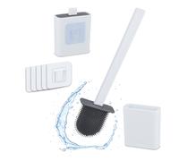 Toilet Brush Wall Holder Mount Cleaning Scrubber Bathroom Flat Design Plastic