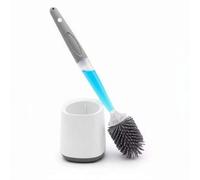 Toilet Brush With Bleach Dispenser & Holder Silicone Non Scratch Cleaner Set