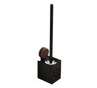 Toilet Brush With Wall Mount Holder, Leak Proof Metal Body With Splash Prevention Cover, Space Saving Design And For Bathroom Cleaning(black)