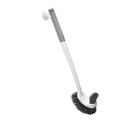 Toilet Brushes Long Handled Toilet Brush Suction Cup Type Hole Wall Mounted Double-Sided Elbow No Dead Corners Cleaning Squatting Sink(Grey-1pc)