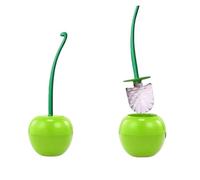 Toilet Brushes Red Toilet brush toilet holder bathroom accessories Creative Lovely Cherry Shape Lavatory Brush Holder Set(Green)