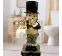 Toilet Butler Statue,Resin Boy Holding Nose Figures,Funny Toilet Paper Holder Stand,Toilet Butler with Roll Paper Holde,Funny Bathroom Paper Holder Figurine,for Home Bathroom Kitchen Shelf Table