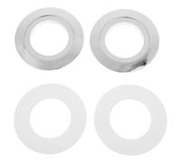 Toilet Button Converter Plate for 38mm Dual Flush Push Assemblies | Chrome Finish Adapter Rings, Plastic Layered Ring Design, White Backing Rings, for Bathroom Renovations