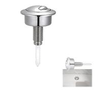 Toilet Button Dual Flush Toilets Cistern Push Button Assembly Toilet ABS Plastic Push Button Replacement (Silver)