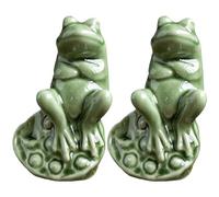 Toilet Caps 2Pcs Cute Ceramic Decorative Frog Covers with Hollow Base Replacement Multipurpose Toilet Bowl Covers Accessories Style1 -