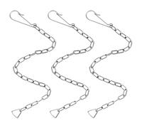 Toilet Chain Replacement Kit, Teaaha 3 PCS 9.65'' Stainless Steel Toilet Bowl Flapper Toilet Light Pull Cord Universal Toilet Handle Toilet Flush Lift Chain Adjustable for Most Toilet Flappers