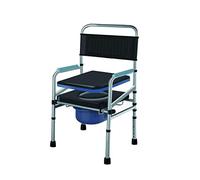 Toilet Chair Bedside Commode Chair with Removable Pot, Shower Seat for Elderly Handicap Width 55cm Adjustable Height 41-51cm Use Commode