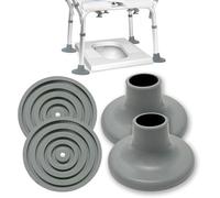 Toilet Chair Safety Replacement Feet - Shower Stools and Transfer Bench Anti-Slip Cap Mat for Elderly Disable, Grey, 4 Pcs,1-1/8"