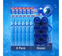 Toilet Cistern Blocks 50G Toilet Freshener Tablet Automatic Flush Block Ocean Pack Of 6