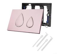 Toilet Cistern Button Plate 25x17x4.5cm Silver(Pink) | Compatible with for geberit , dual flush options, pink finish, modern for droplet texture, easy clean surface